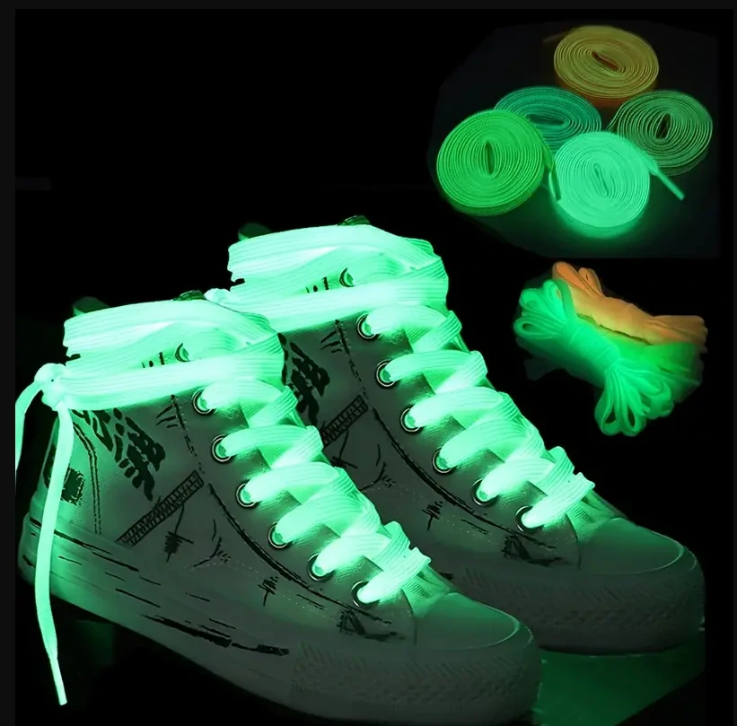 Noční svítící tkaničky 120 cm, 6 párů