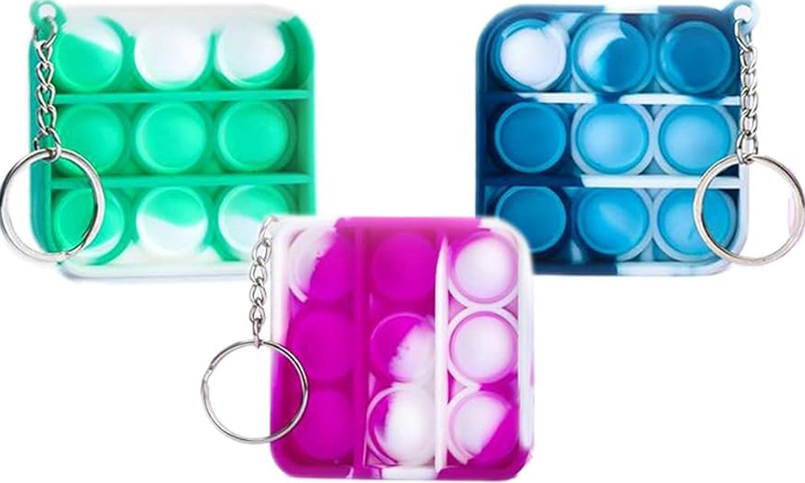 Pop It klíčenka Čtverec červený