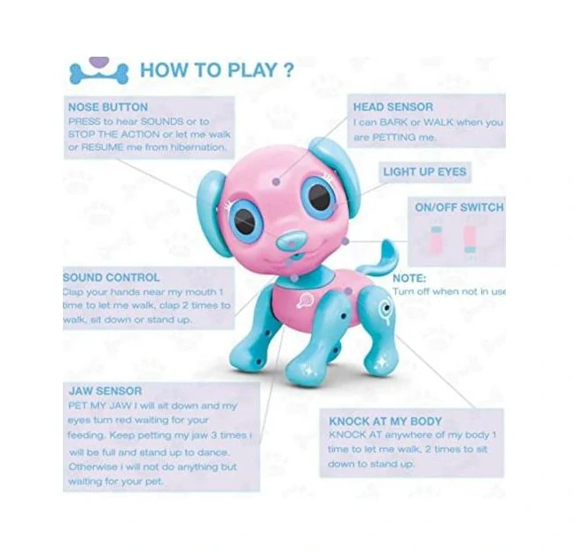 Interaktivní chytrá robotická hračka s dotykem a zvukem