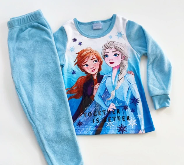 Tyrkysové fleesové teplé dívčí pyžamo Frozen 10 let/140 cm
