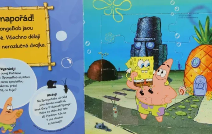Velká knížka s puzzle, SpongeBob v kalhotách