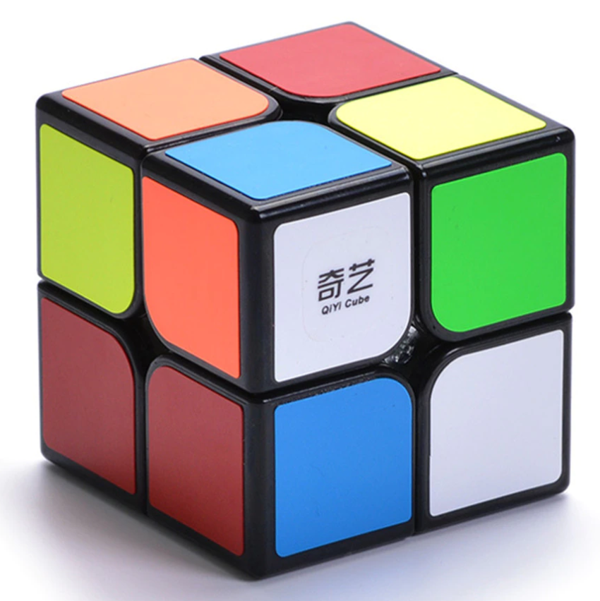 QiYi QiDi W Rubikova kostka 2x2x2 černá s nálepkami