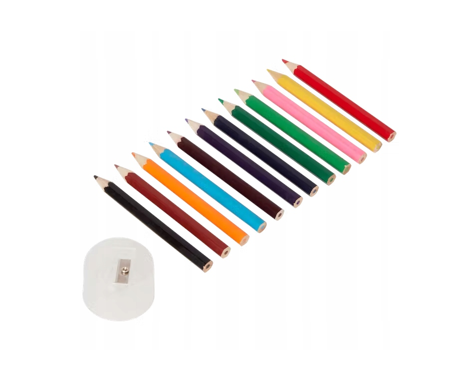 Mini pastelky s ořezávátkem 12 ks