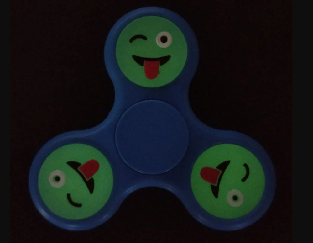 Antistresový Fidget Spinner Emoji modrý