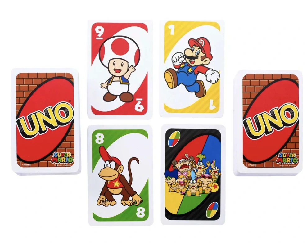 Mattel Games UNO Super Mario, karetní hra, desková hra, rodinná hra