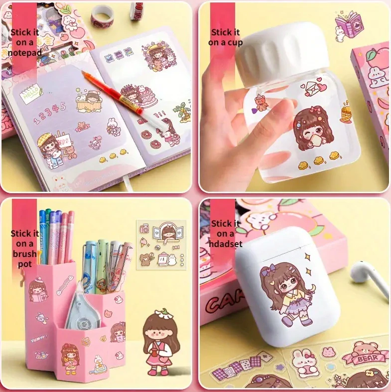 100 ks roztomilých samolepek