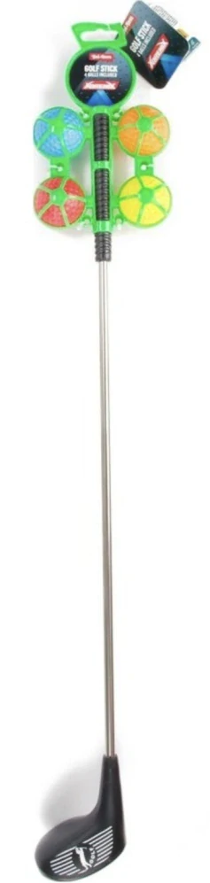 Golfová hůl 60cm + 4 barevné míčky dětský golfový set 3 druhy kov/plast
