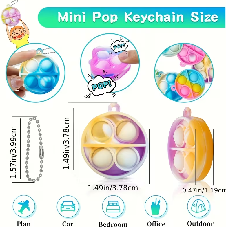 Pop it Mini klíčenka s řetízkem