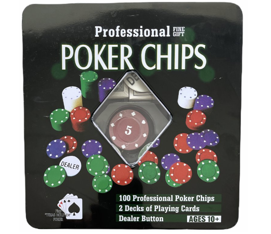 SET POKER V BOXU, karty a 100 ŽETONŮ