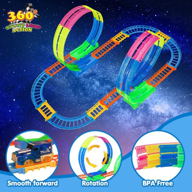 Autodráha svítící ve tmě