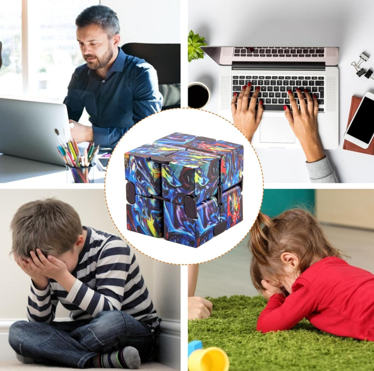 Infinity Cube Nekonečná kostka modrá žilkovaná