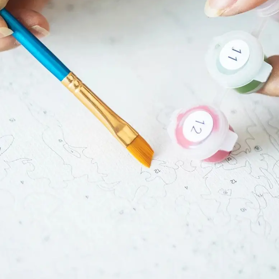 Malování podle čísel, Santa se sobem, 40x50 cm