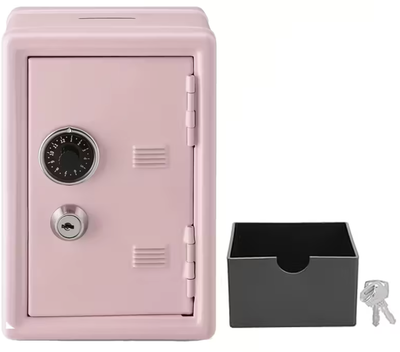 Dětský kovový mini trezor tyrkysový  – Stitch , kombinační zámek + klíč