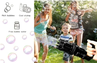 BUBBLE MACHINE modrá - kulomet na bubliny- ČERNÝ