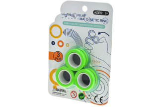 Antistresový magnetický prsten FinGears 3 ks zelený