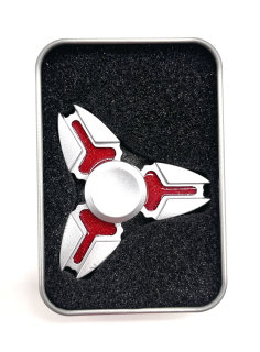 Fidget Spinner Silver Crab HQ červený