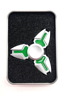 Fidget Spinner Silver Crab HQ zelený
