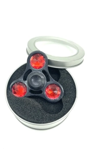Černý fidget spinner HQ červený diamant