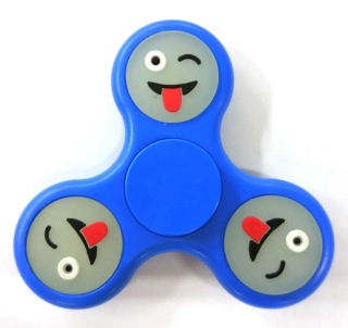 Antistresový Fidget Spinner Emoji modrý