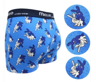 Bavlněné boxerky Miego Králíci, modré