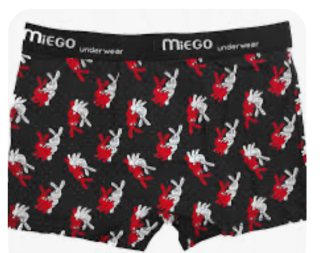 Bavlněné boxerky Miego Králíci, černé