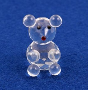 Skleněná dekorace medvěd 5cm