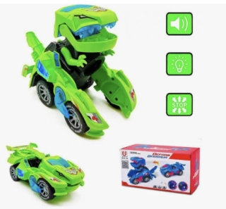 Auto Transformers Dino - jezdí, svítí a vydává zvuky - Zelený