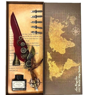 1502 Mapa světa, kaligrafická sada červená