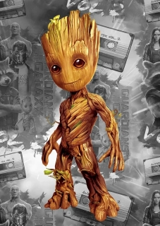 Strážci galaxie- Baby Groot, plechová tabule 40x30 cm