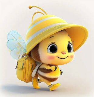 5D diamantové malování, Včelka s batohem, 30x30 cm