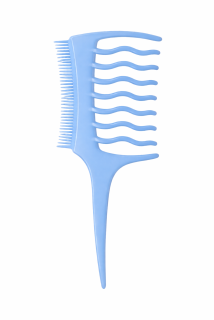Oboustranný hřeben na kudrnaté a vlnité vlasy – světle modrý
