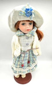 GiftCat Porcelain Doll 30 cm modrá
