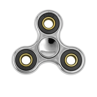 Fidget Spinner, 4ložiskový metalický stříbrný