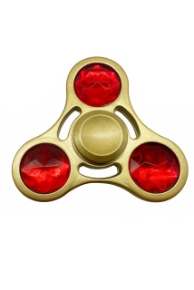 Zlatý fidget spinner HQ červený diamant