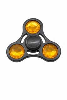 Černý fidget spinner HQ žlutý diamant