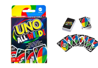 Mattel Games UNO ALL WILD , karetní hra, desková hra, rodinná hra