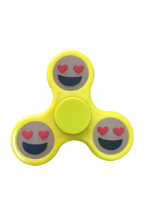 Antistresový Fidget Spinner Emoji žlutý - srdíčka