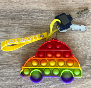 Pop It klíčenka Rainbow Autíčko