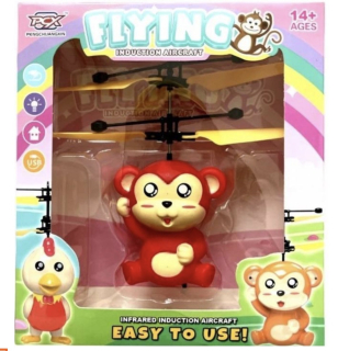 Létající opička – Flying Induction Aircraft (USB dobíjení) červená