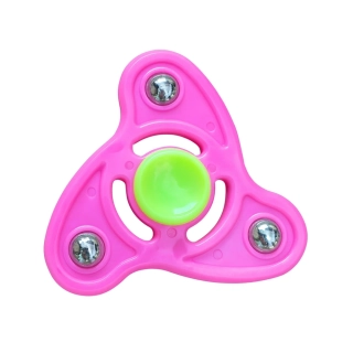 Fidget Spinner – trojramenný antistresový spinner s kovovými závažími, růžovo/zelený