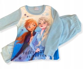 Tyrkysové fleesové teplé dívčí pyžamo Frozen 8 let/128 cm