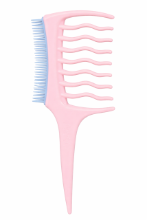 Oboustranný hřeben na kudrnaté vlasy Blossity růžový 
