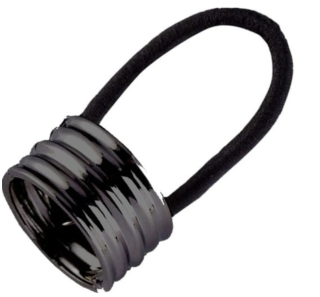 Metalická klipová spona do vlasů s gumičkou , černá