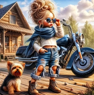 5D diamantové malování, Cool girl, 20x20 cm