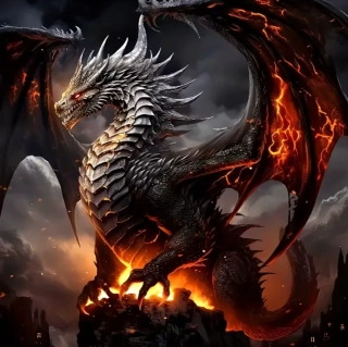 5D diamantové malování, Drak, 20x20 cm