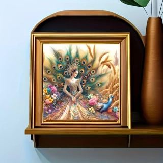 5D diamantové malování, Pávi, 20x20 cm