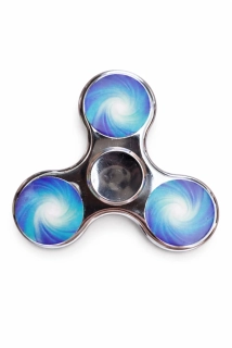 Fidget Spinner kovový nerezový modrý