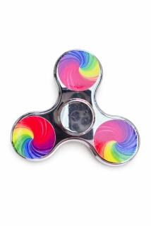 Fidget Spinner kovový nerezový červený