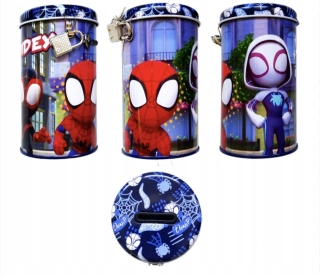Dětská kovová pokladnička se zámkem, Spider-Man