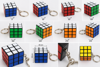 Mini hlavolamová kostka 3×3 – přívěsek na klíče
